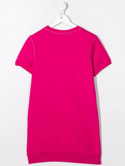 Dsquared2 Teen Logo-print Short-sleeve T-shirt Dress In Pink