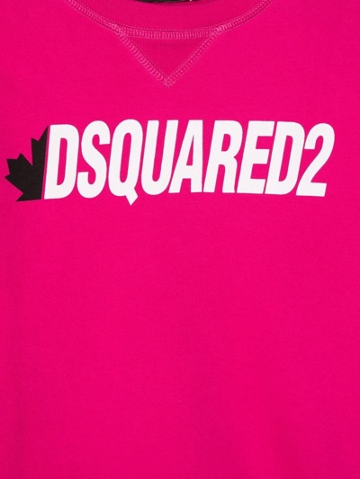 Shop Dsquared2 Logo-print Cotton T-shirt Dress In Pink