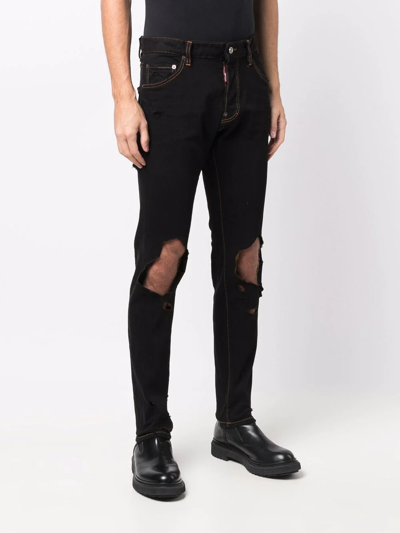 Dsquared2 Distressed-effect Jeans In Black
