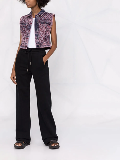 Diesel Contrast-stitching Cropped Vest In Pink