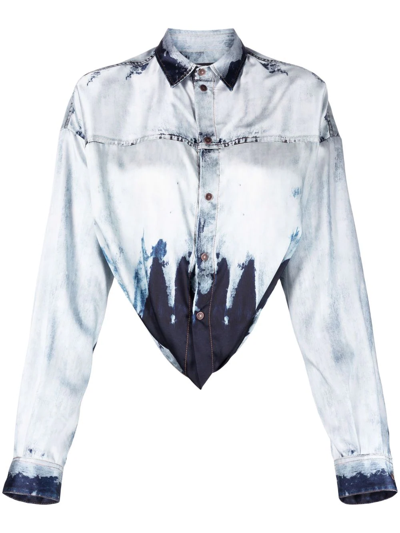 Diesel Long-sleeve Denim Shirt In Blue