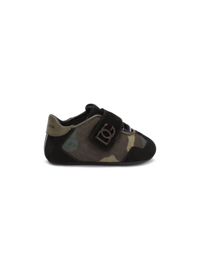Shop Dolce & Gabbana Camouflage-print Low-top Sneakers In Green