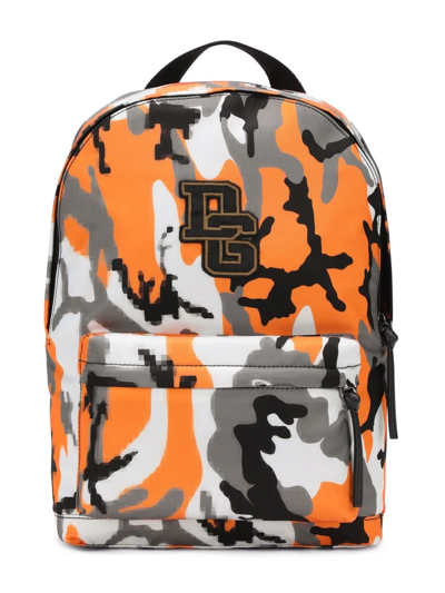 Dolce & Gabbana Camouflage Print Backpack In Black