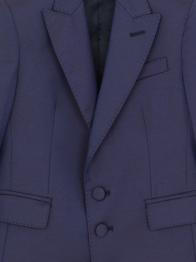 Shop Dolce & Gabbana Wool-blend Tailored Blazer In Blue