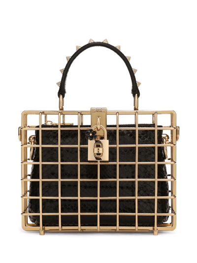 Dolce & Gabbana Dolce Box Cage Top-handle Bag In Gold