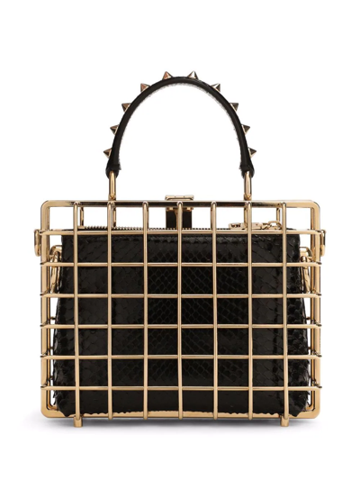 Dolce & Gabbana Dolce Box Cage Top-handle Bag In Light Gold Black ...
