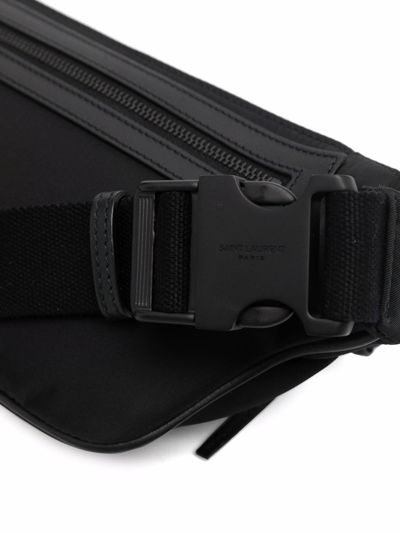 Saint Laurent Leather-trimmed Nylon Belt Bag In Black