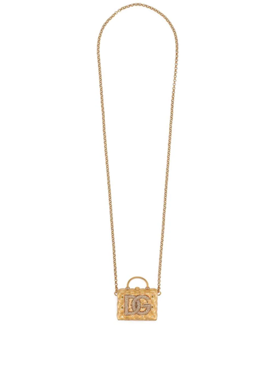 Shop Dolce & Gabbana Crystal-embellished Chain Necklace In Gold
