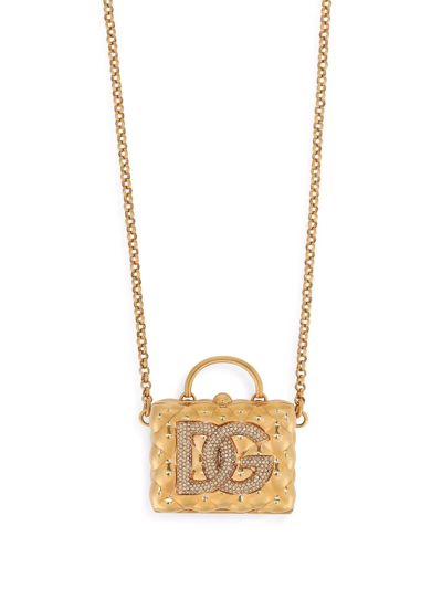 Shop Dolce & Gabbana Crystal-embellished Chain Necklace In Gold