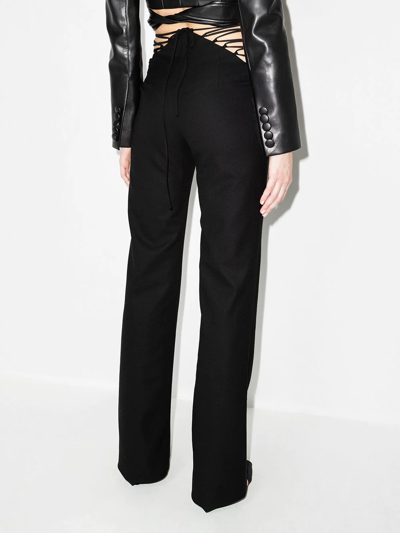 Shop Aleksandre Akhalkatsishvili Lace-up Tailored Trousers In Black