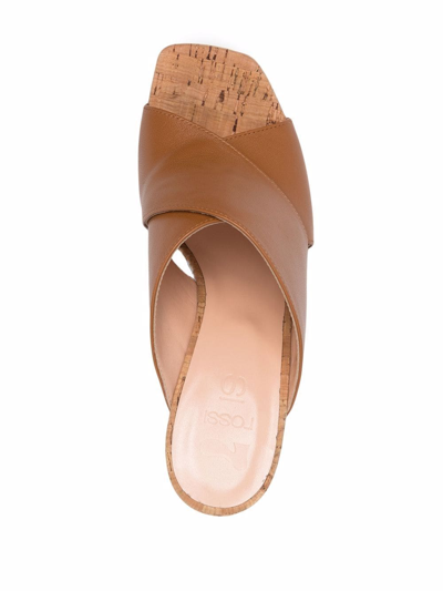 Shop Si Rossi Cork Platform Open-toe Sandals In Brown