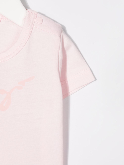Shop Kenzo Baby Animal Print Romper Set In Pink