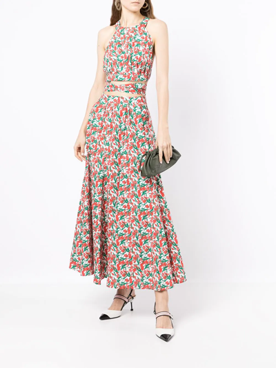 Philosophy Di Lorenzo Serafini Fantasy-print Cut-out Waist Dress In Red