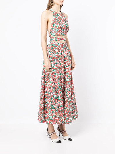 Philosophy Di Lorenzo Serafini Fantasy-print Cut-out Waist Dress In Red