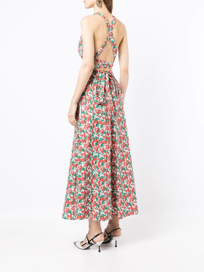 Philosophy Di Lorenzo Serafini Fantasy-print Cut-out Waist Dress In Red