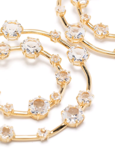 Shop Swarovski Constella Circular Earrings In Gold