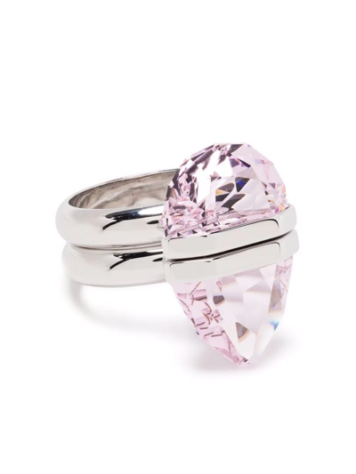 Shop Swarovski Lucent Magnetic Ring In Silver