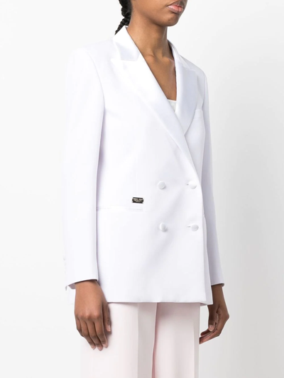 Philipp Plein Box-fit Blazer In White