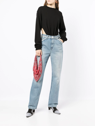 Shop Rta Multi-pocket Straight Leg Jeans In Blue