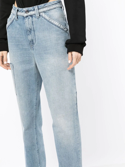 Shop Rta Multi-pocket Straight Leg Jeans In Blue