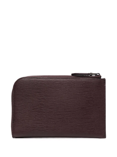 Shop Bally Textured Leather Wallet In Purple