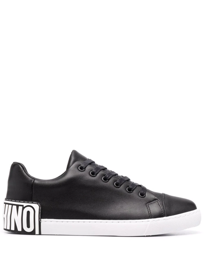 Shop Moschino Logo-heel Low-top Sneakers In Black