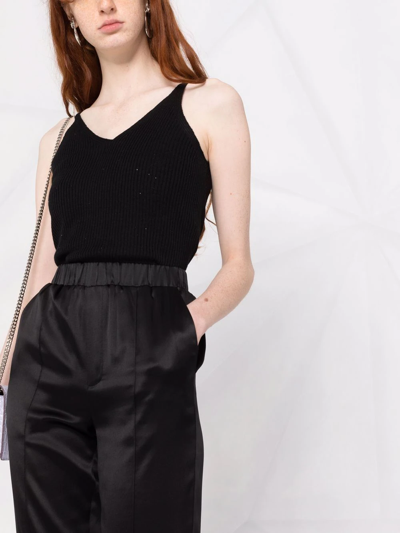 Shop Max & Moi Sleeveless Knitted Top In Black