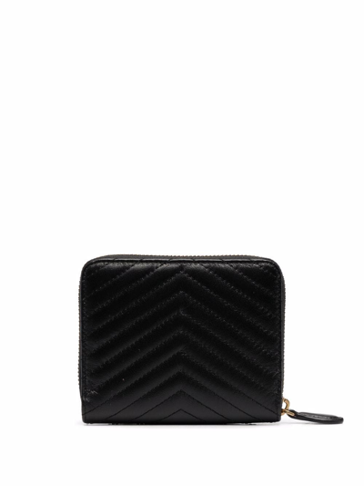 Shop Pinko Love Birds-embellished Quilted Wallet In Black