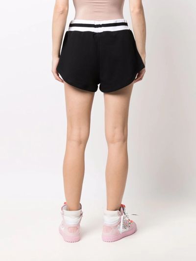 Shop Msgm Logo-print Track Shorts In Black