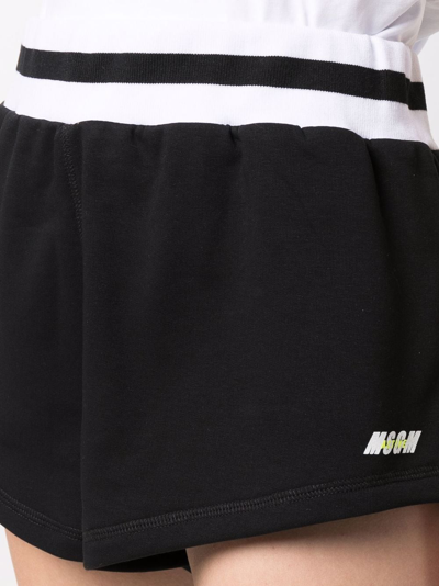 Shop Msgm Logo-print Track Shorts In Black