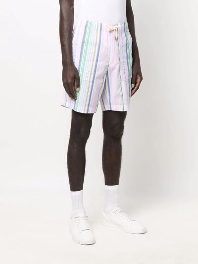 Shop Polo Ralph Lauren Striped Deck Shorts In Pink
