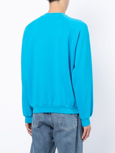 Shop Sunnei Logo-print Crew-neck Sweatshirt In Blue