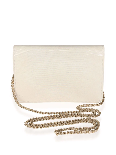 Pre-owned Chanel Cc Flap Chain Woc In Neutrals
