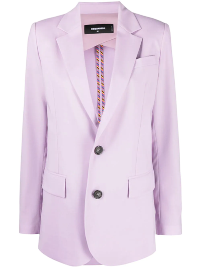 Dsquared2 Notched-lapel Single-breasted Blazer In Purple