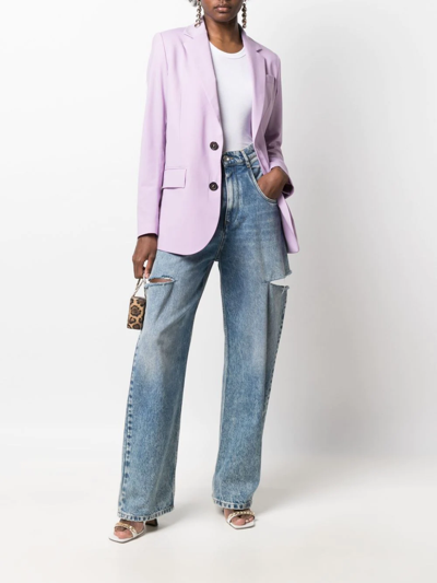 Dsquared2 Notched-lapel Single-breasted Blazer In Purple