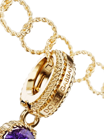 Shop Dolce & Gabbana 18kt Yellow Gold Number 6 Gemstone Pendant