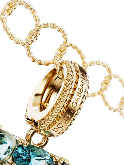 Shop Dolce & Gabbana 18kt Yellow Gold Number 5 Gemstone Pendant