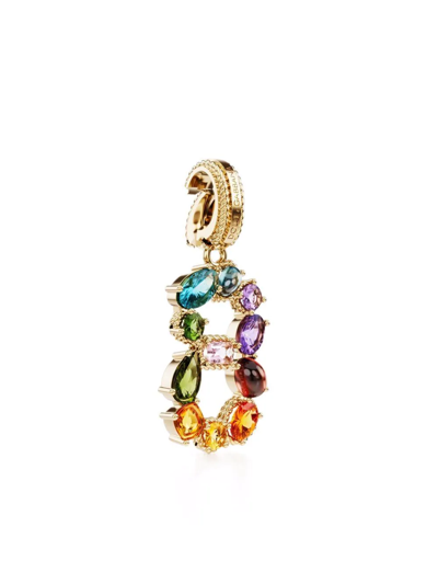 Dolce & Gabbana 18kt Yellow Gold Number 8 Gemstone Pendant In Gold