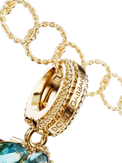 Dolce & Gabbana 18kt Yellow Gold Number 8 Gemstone Pendant In Gold