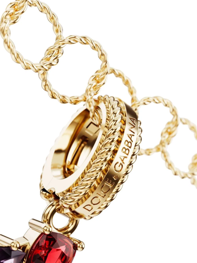Shop Dolce & Gabbana 18kt Yellow Gold Number 1 Gemstone Pendant