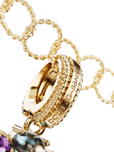 Dolce & Gabbana 18kt Yellow Gold Number 0 Gemstone Pendant In Gold