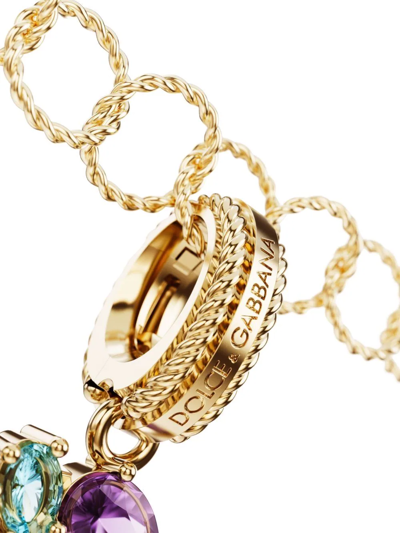 Dolce & Gabbana 18kt Yellow Gold Number 3 Gemstone Pendant In Gold