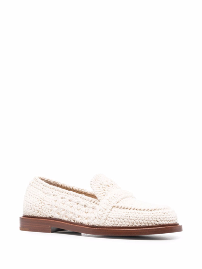 Chloé Ivory Crochet Kalya Loafers Nd Chloe Donna 40 In Neutrals