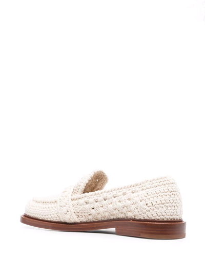Chloé Ivory Crochet Kalya Loafers Nd Chloe Donna 40 In Neutrals