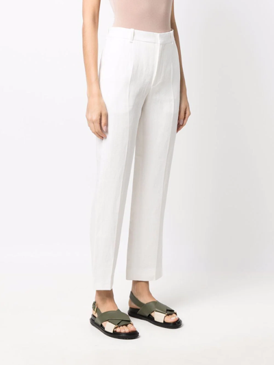 Chloé High-waisted Straight-leg Trousers In White