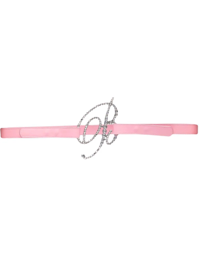 Shop Blumarine Logo-buckle Leather Belt In Pink