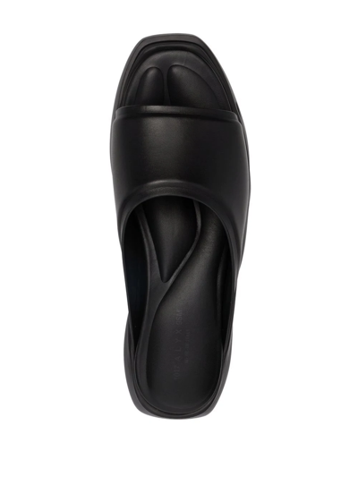 Alyx Mono Leather Slide Sandals In Black