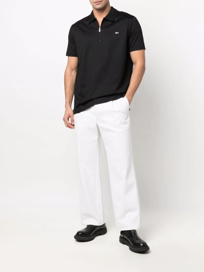 Shop Paul & Shark Zip-fastening Polo Shirt In Black