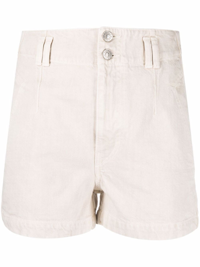 Shop Isabel Marant Étoile Tihiana Cotton Shorts In Neutrals