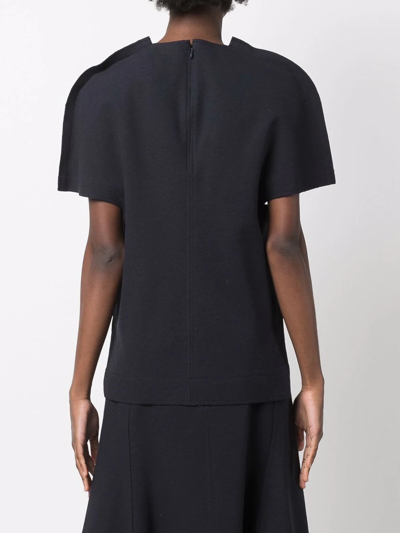 Jil Sander Sculpted Short-sleeve Blouse In Blue